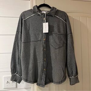 AEMI+CO Gray Button-Up Shirt